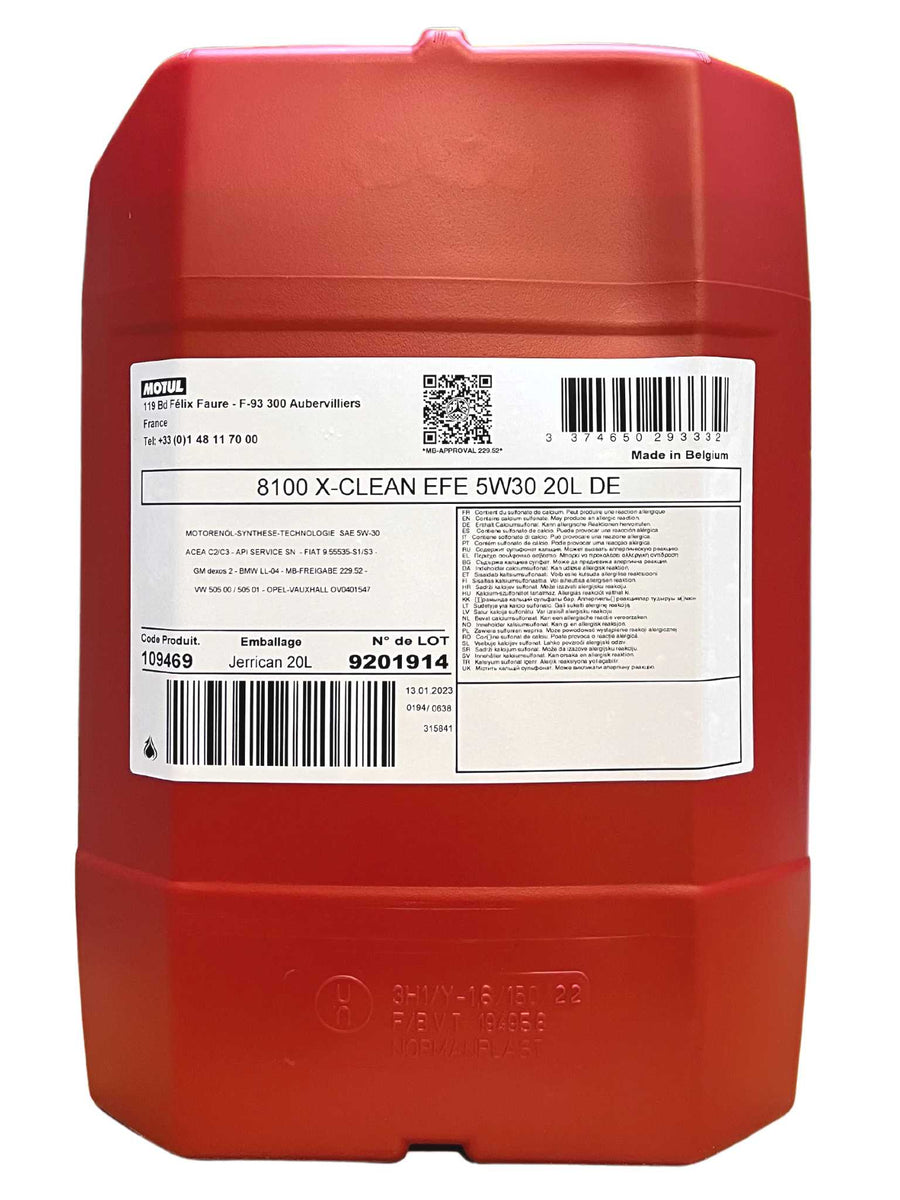 Motul 5W30 8100 X-Clean EFE - tanica 20 litri – WELUBE