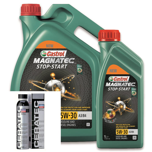 pacchetto 6 litri Castrol MAGNATEC 5W30 stop-start A3/B4 + 1 LIQUI MOLY Ceratec 300ml