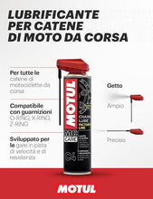 Motul - Lubrificante per Catene di Moto da Corsa - Aerosol Bianco - velocità e Resistenza - Compatibile con O-Ring, X-Ring, Z-Ring - MC Care Chain Lube Factory Line C4-400 ml