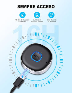 Mohard Ricevitore Bluetooth 5.3, Mini Aux Bluetooth Auto per Stereo/Cuffie Cablate/Altoparlante, Adattatore Bluetooth Auto Jack 3.5 mm, Chiamate in Vivavoce, 16 Ore di Riproduzione, Connessione Doppia