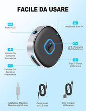 Mohard Ricevitore Bluetooth 5.3, Mini Aux Bluetooth Auto per Stereo/Cuffie Cablate/Altoparlante, Adattatore Bluetooth Auto Jack 3.5 mm, Chiamate in Vivavoce, 16 Ore di Riproduzione, Connessione Doppia