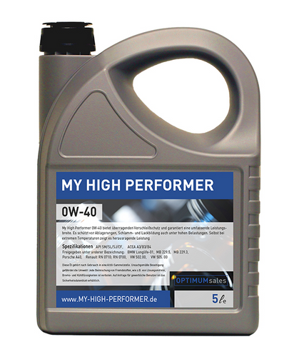 MY HIGH PERFORMER 0W40 - 5 litri