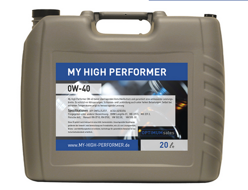 MY HIGH PERFORMER 0W40 - 20 litri